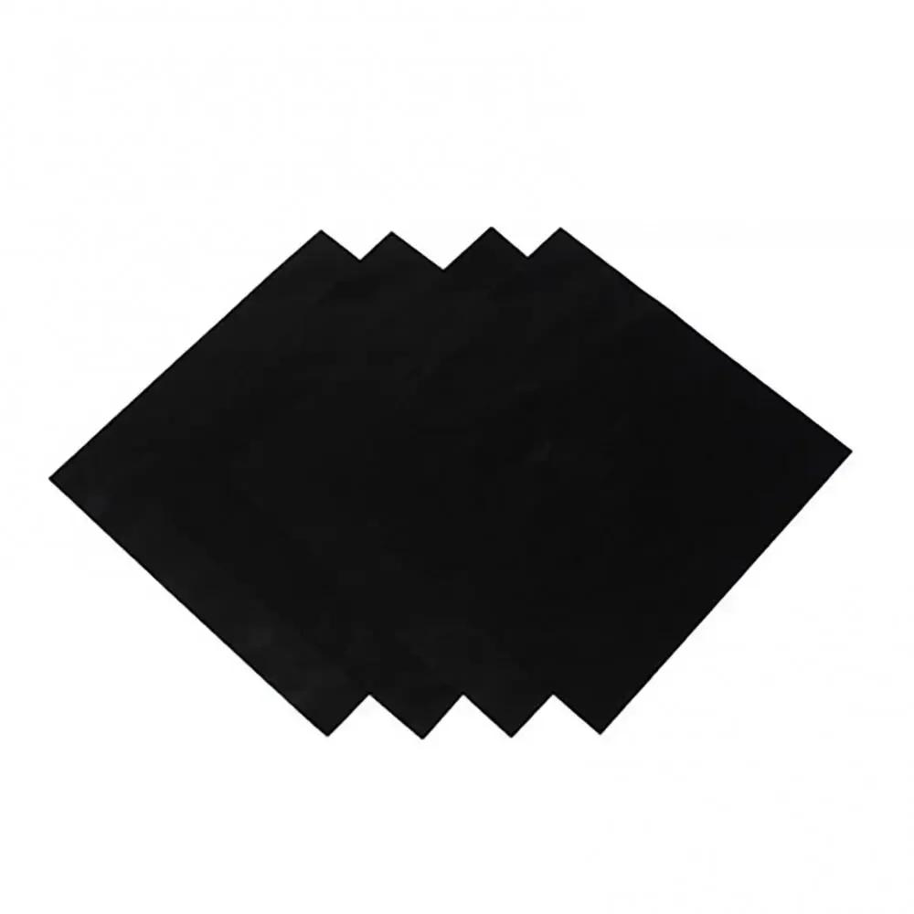 

Square Reusable Protector 4 Pcs Foil Gas Hob Liner Easy Clean Pad чорний