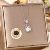 Women's Silver Titanium Steel Necklace with Micro-Inlaid Zircon - Elegant, Durable Clavicle Chain Jewelry
