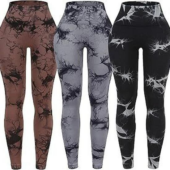 

High Waist Tie-Dye Yoga Pants: Tummy Control, Quick-Dry, Seamless, Hip-Lift Fitness Wear Large