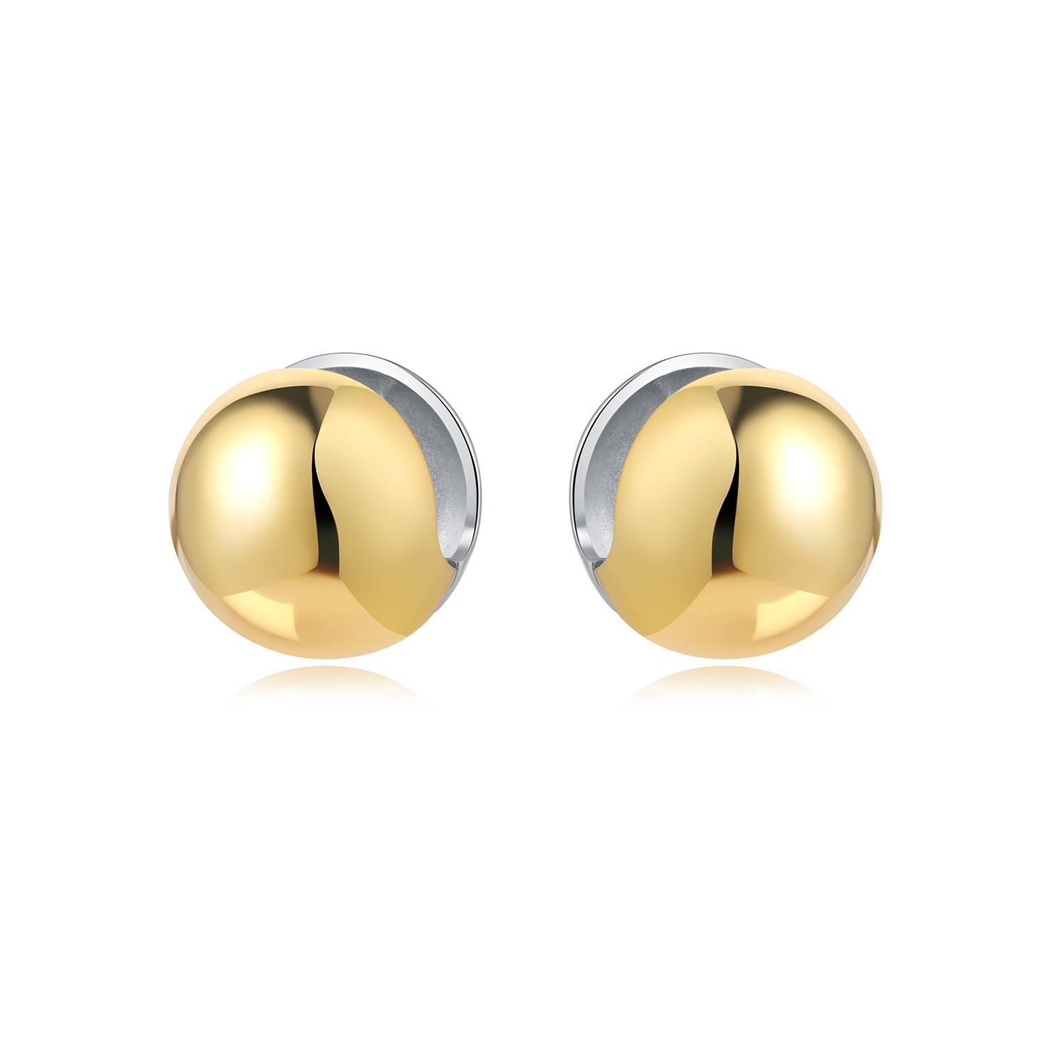 

925 Silver Spherical Color Separated Earrings Jewelry Versatile Hoop Earrings For Women Jewelry Birthday Party Gifts