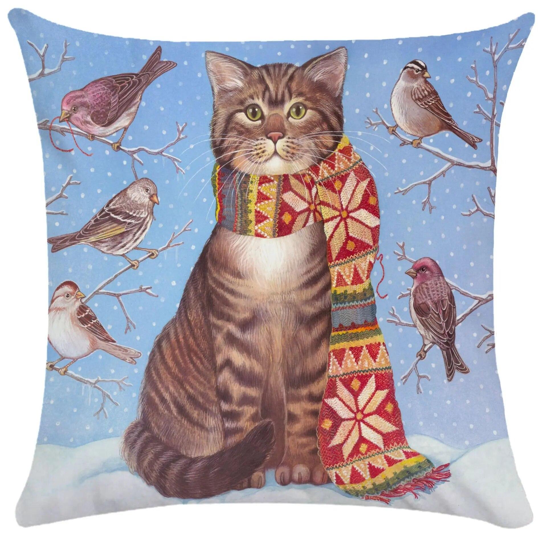 

Милая наволочка с котенком, забавная картина с котом, накидка для кровати, дивана, гостиной 50x50cm