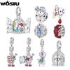 WOSTU Original Charms Magic World Open Clock Dream Castle Beads Rabbit Soldier Pendant Fit DIY Bracelet Necklace Wholesale