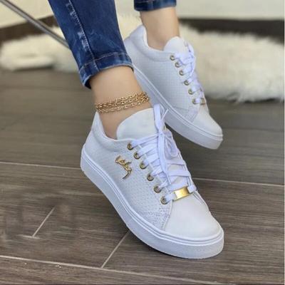 Vulcanized Shoes Women New Casual Sneakers Fashion Flat Lace Up Outdoor Walking Sport Plus Size 43 Zapatillas Mujer