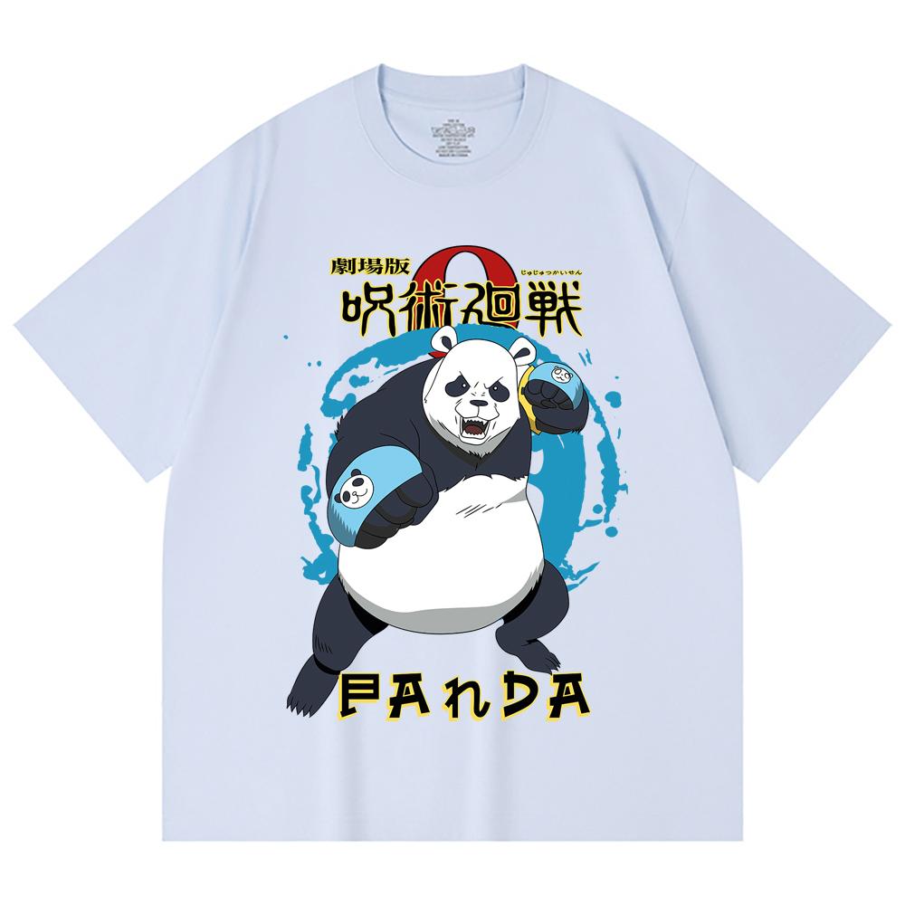 230 g/m² 100 % Baumwolle Jujutsu Kaisen V62 Panda-Print Unisex Schweres Baumwoll-T-Shirt