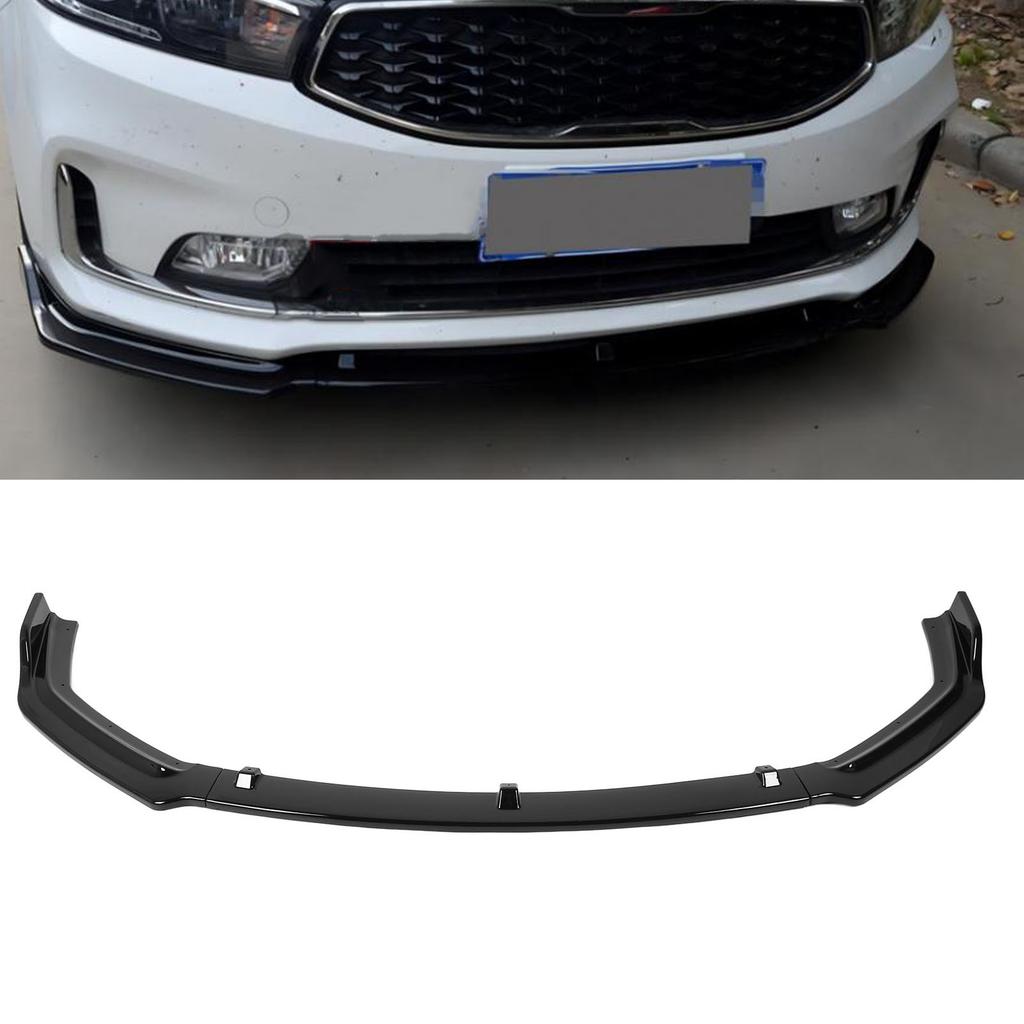 3PCS Front Bumper Lip Body Kit Glossy Black Front Chin Spoiler Splitter Replacement for Kia K3 Forte Cerato 2017 to 2018