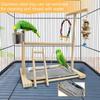 Wood Bird Playground Parrot Playstand with Feeder Cups Ladder Versatile Exercise Swing Toys for