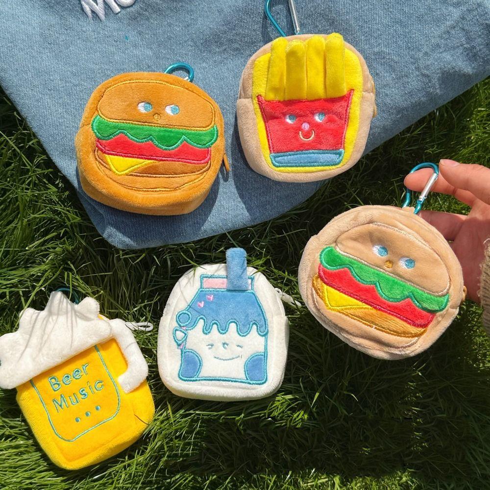 

Round Plush Coin Purse Coin Pouch Bag Pendant Small Item Bag Cute Keychain Girl Style 1