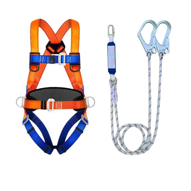 Full Body Safety Harness with Shock-Absorbing Double Lanyards