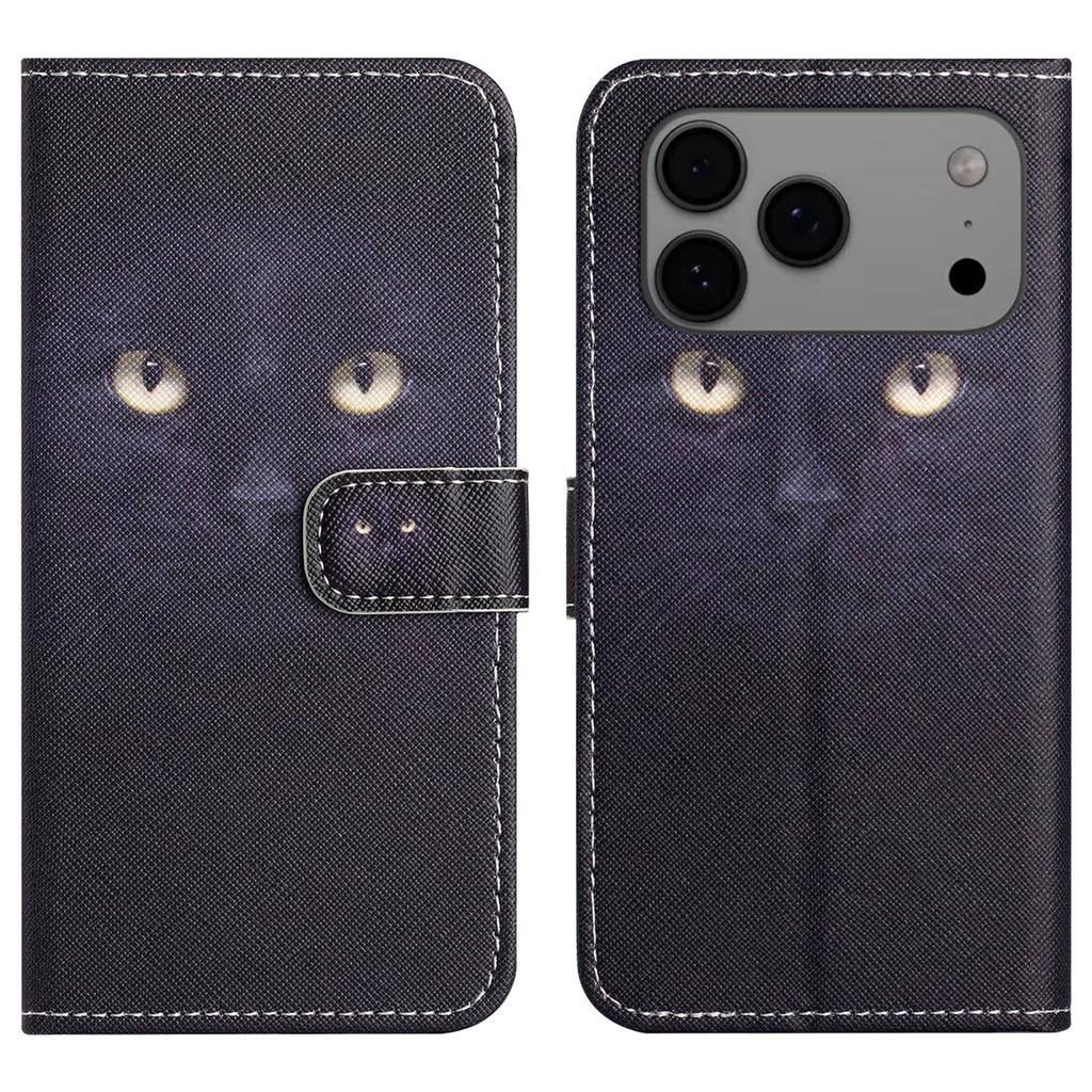 For iPhone 17 Pro Max Case Pattern Print PU Leather Wallet Phone Cover Cross Texture