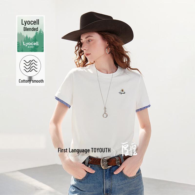 

Chuyu Women s Floral Embroidered Plaid Short-Sleeve T-Shirt S
