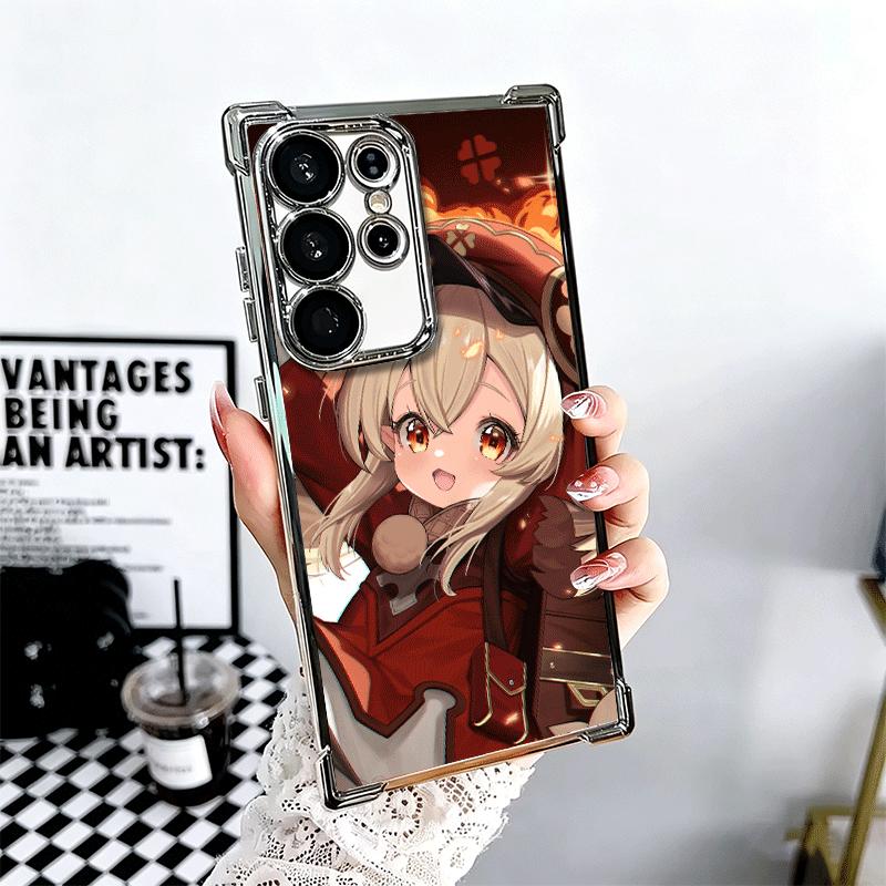 Genshin Impact Klee Plating Phone Case For Samsung Galaxy S24 S25 FE S26 Edge S23 Ultra S22 S21 Plus S20 Anti-Fall Airabag Cover