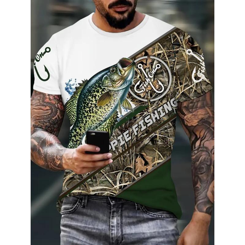 Fashion 3D Carp Fishing Men T-Shirt Fashion O-Neck Short-Sleeve Oversized