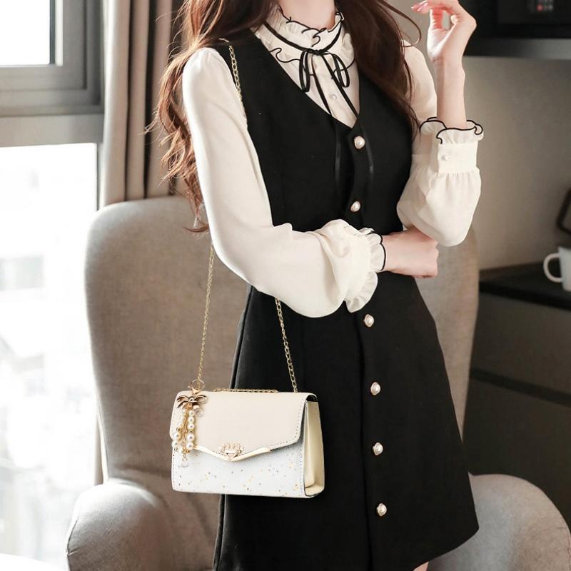 Fashion Messenger Bag Women Trendy Sequin Single Shoulder Bags Mobile Phone Pouch Ladies PU Leather Handbag with Tassel Pendant