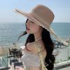 New Hat Women's French Lace Bow Woven Straw Hat Summer Seaside Vacation Big Brim Sun Protection Hat