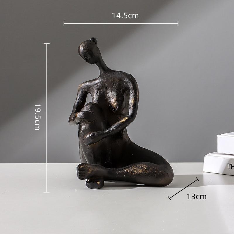 Resin Handicrafts Realistic Figure Sculpture Abstract Girl Yoga Figurine Decorative Figurines Home Decoration Accessories