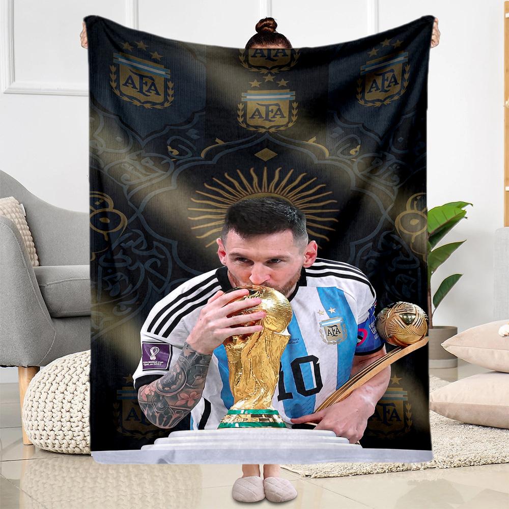 Messi 531 Blanket Warmthful Decor Perfect for Picnics Office Chair Chair for All Seasons Warmthful Decor Ideal Gift for Friends Family Couples Picnic