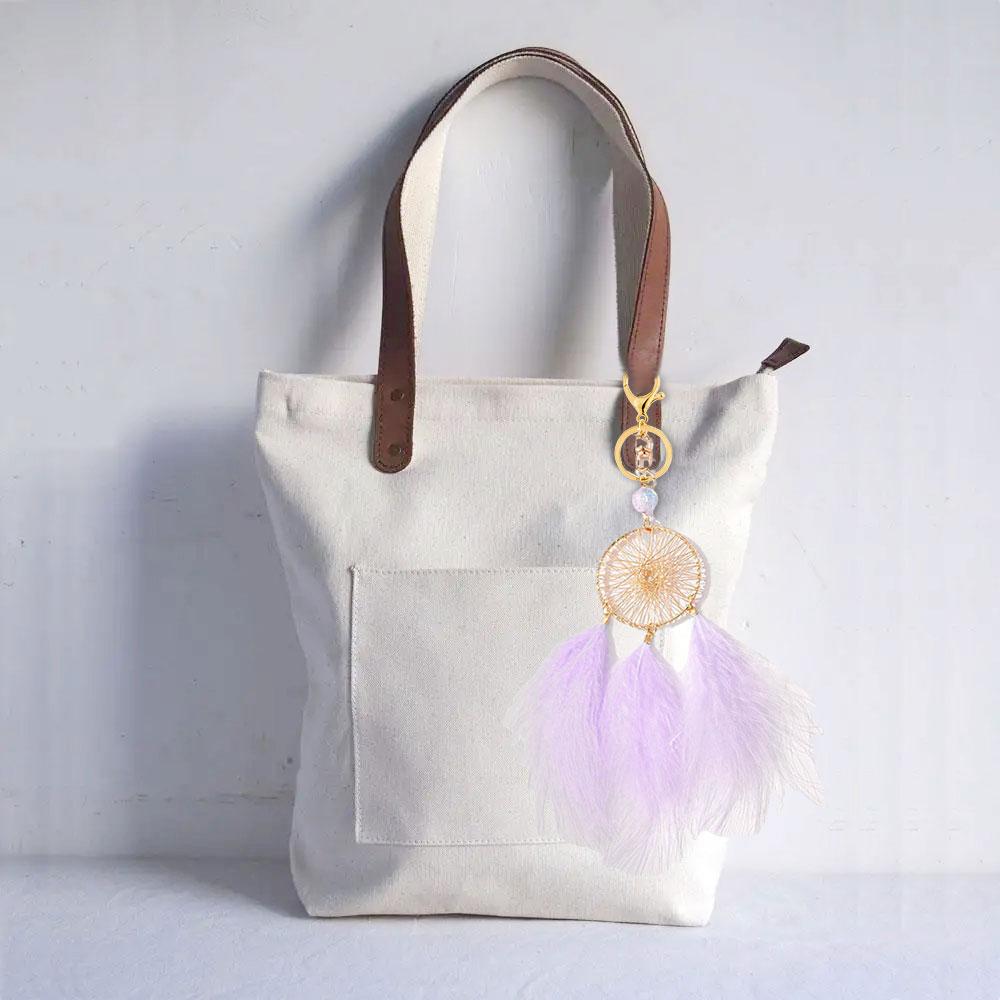 Handmade Dream Catcher Charm Keychains Simple Ornament Women Car Keyring Backpack Handbag Charm Pendant Keys Holder