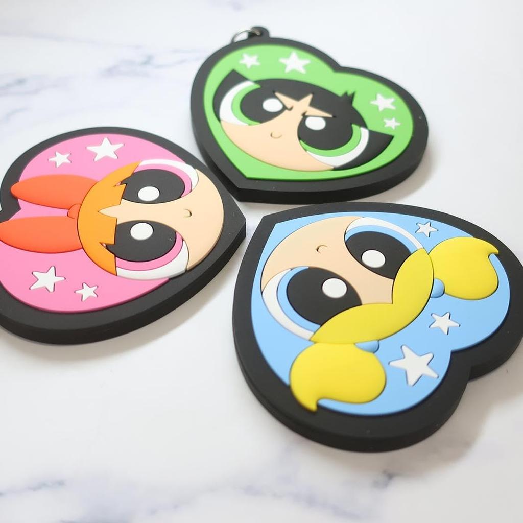 Powerpuff Girls Rubber Mirror Keychain - Buttercup