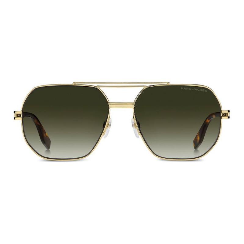 Marc Jacobs Logo Letter Print Acetate Acetate Metal Aviator Sunglasses Men's Gold MARC784S