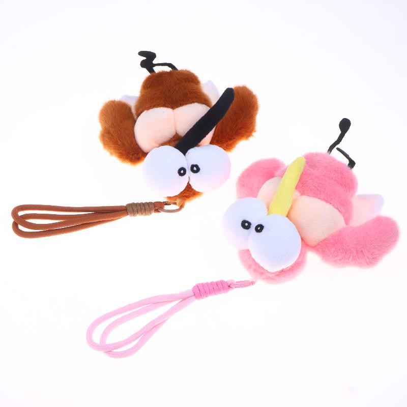 Funny Mosquito Plush Keychain Bag Pendant Weird Stuffed Animal Toy for Schoolbag Decor Multi-use Accessory