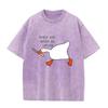 Heren Untitled Goose Game Grafisch T-shirt Peace Was Never An Option Bedrukt Korte Mouw Tee Tops voor Unisex