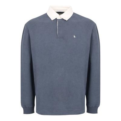 Jack Wills Mens Jersey Collared Relaxed Fit Long-Sleeved Rugby Shirt