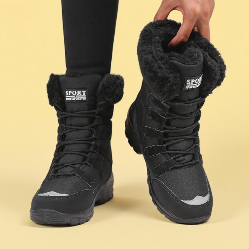 Winter Snow Boots Women Waterproof Suede Warm Plush Non-Slip Rubber Skiing Hiking Shoes New Stylish Winter Essential Causal Shoe