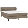 3126489 vidaXL Divan Bed with Mattress Taupe 140x200 Cm Fabric
