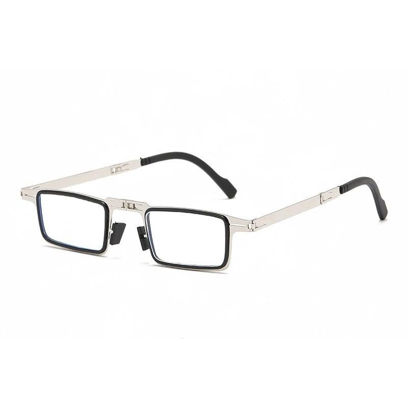 10PCS Business Men Reading Glasses Foldable Metal Frame Anti-Blu-ray Graded Glasses for Farsighted For Men Women