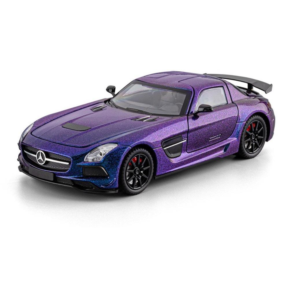 

1/24 Benz SLS AMG Supercar Alloy Model Car Toy Diecasts Metal Casting Sound and Light Car Toys for Children Vehicle фіолетовий
