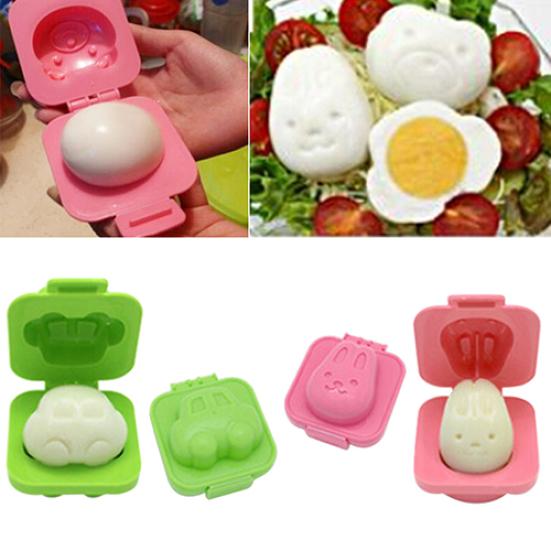 2x Cute Cartoon Boiled Egg Rice Mold Bento Maker Sandwich Cutter Kitchen Tools