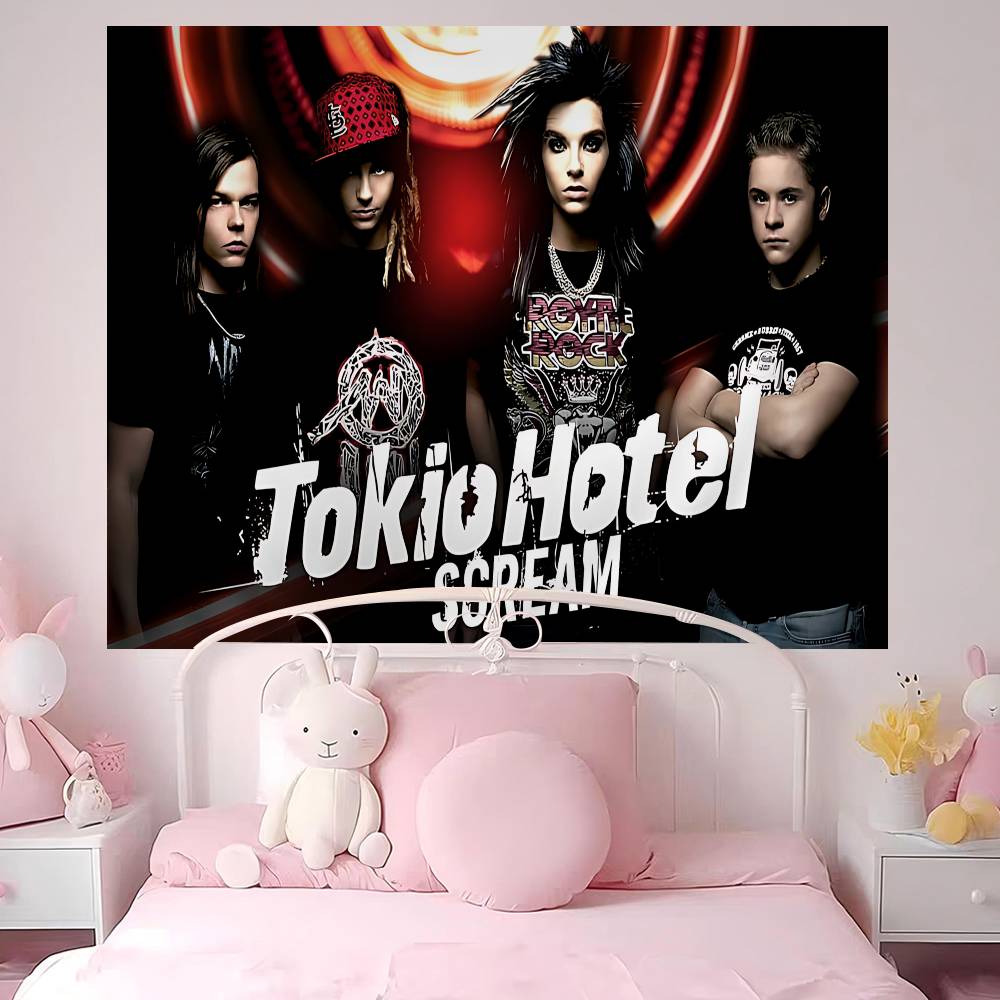 Metal Rock Band TTokio HHotel Hanging Bohemian Tapestry Hanging Tarot Hippie Wall Rugs Dorm Japanese Tapestry