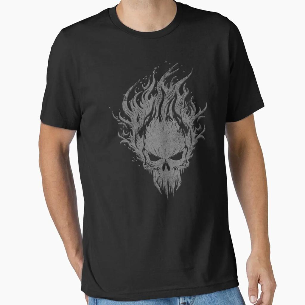 Halloween Skull Essential T Shirt Vintage Comfortable Casual Graphic Stretched Breathable Stylish Streetwear