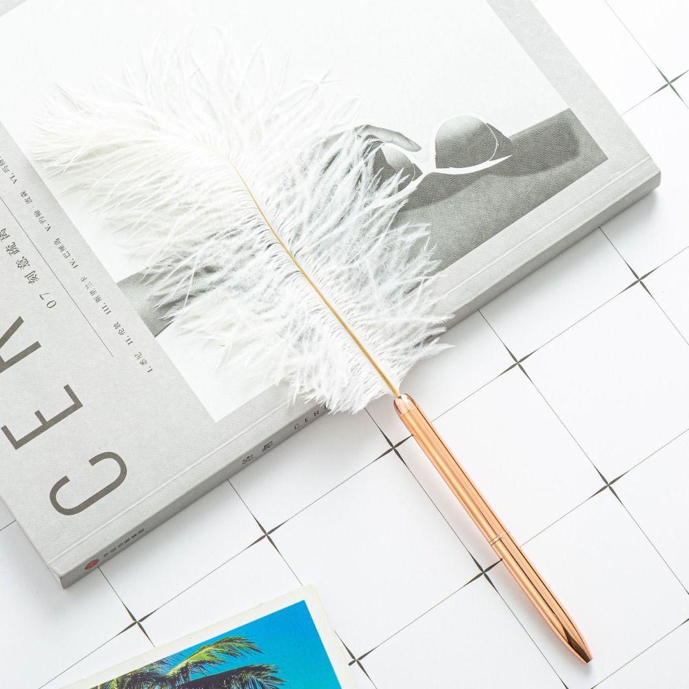 Quick-Drying Signature Pen Writing Smoothly Feather Ballpoint Pen Neutral Gel Pens  Stationery