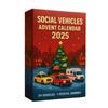 Social Vehicle Advent Calendar 24 Days Acrylic Ornament for Christmas Tree Decor Countdown Decoration for Kids Car Enthusiasts