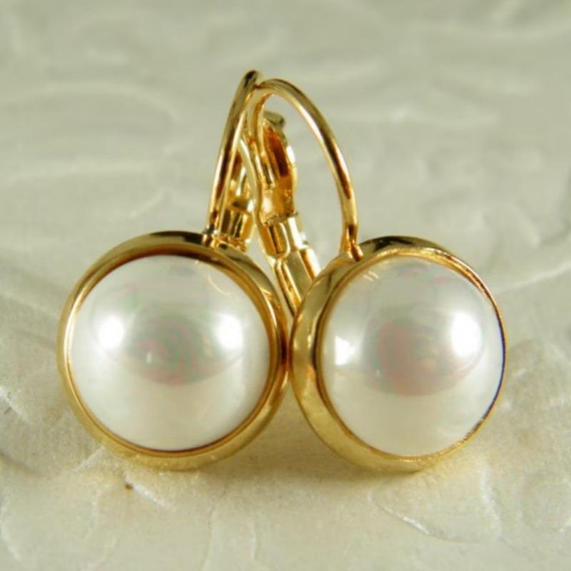 1 Pereche de cercei rotunzi cu pandantiv din imitație de perle, pentru femei, personalizați, la modă, accesorii de bijuterii pentru petrecerea de sărbători