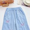 Girls' Summer Thin Mosquito Repellent Pants Children's Embroidered Wide Leg Jeans Girls' Baby Pants