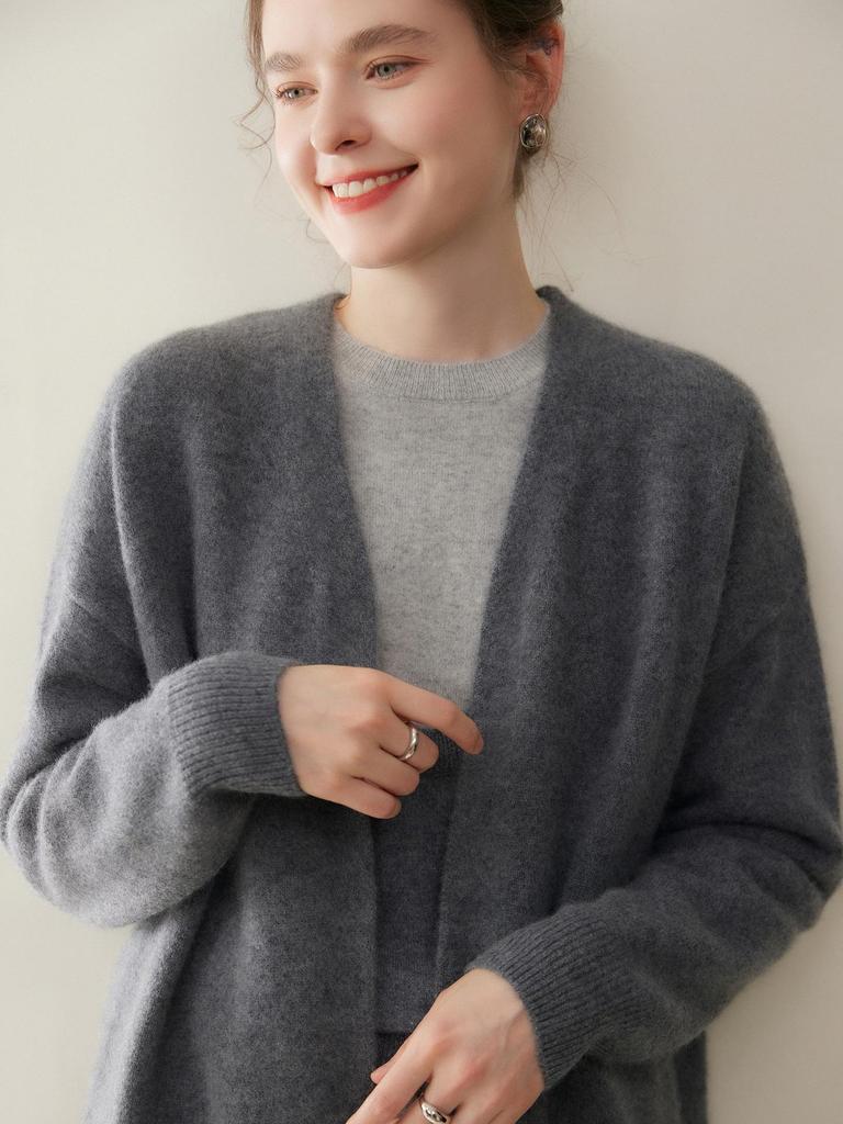 Autumn/Winter Luxury Cashmere Women's Versatile Knit Cardigan Coat