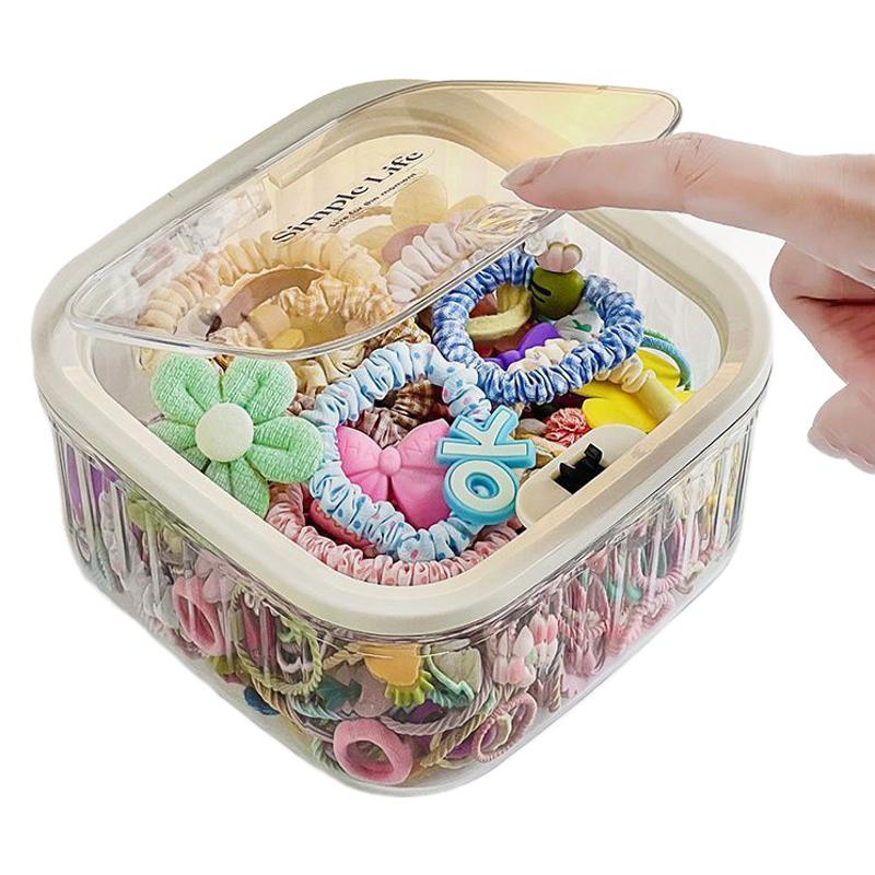 Cutie de Depozitare de Mare Capacitate pentru Accesorii de Păr pentru Copii - Organizator Drăguț pentru Elastice de Păr, Agrafe și Bentițe