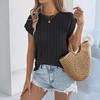 Women's Color Cable Knit Casual Loose Sleeve Sweater Top