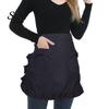 Vintage Kitchen Apron Half with Butterfly Bow & Pockets Lace Hem Waist for Lightweight Coffee Shop Bistro Adjustable Ties Cafe Server Waitress