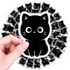 56/112Pcs Cute Solid Black Cat Stickers, Self-Adhesive Waterproof for Cup Notebook Suitcase Stationery Box Diary Creative Decals