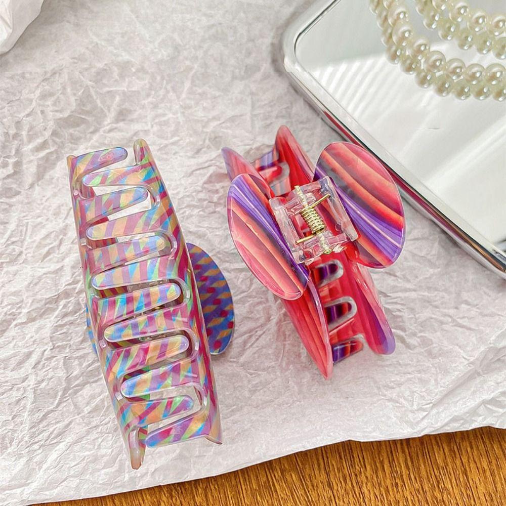 Acrylic Flower Hair Claw Korean Style Acrylic Shark Clip Retro Hair Claw Clip  Party