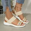 Women Summer Wedges Sandals Fashion One Word Strap Sandals for Women Casual Open Toe Shoes Ladies Platform High Heel Sandalias
