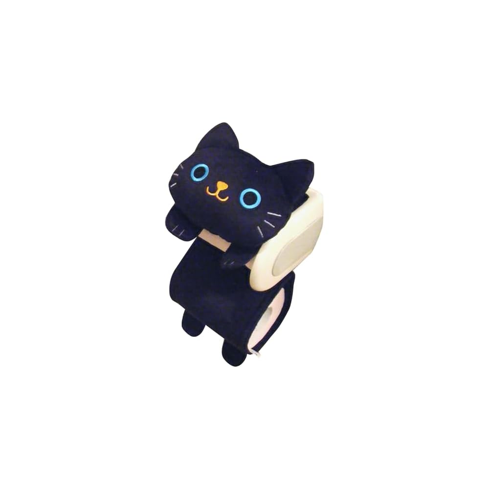 

Cat Plush Toilet Paper Holder Cover Cute Cat Design Bathroom Accessory