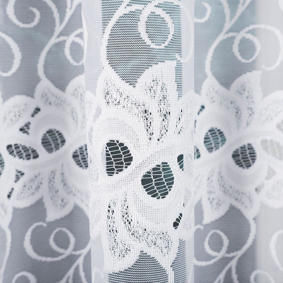 Bastia - Ready-Made Jacquard Curtain With A Cut At The Bottom - 400X160 Cm - White