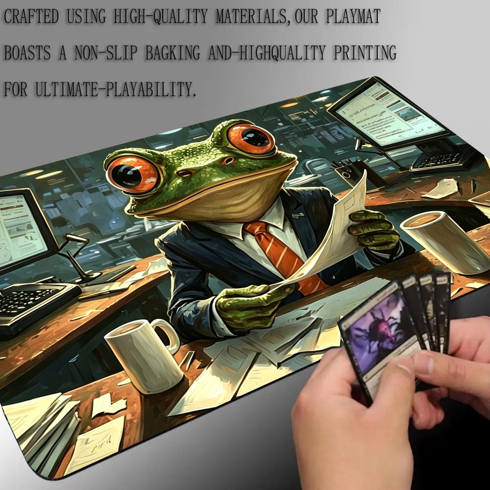 Tappetino Gioco TCG Rana Divertente da Ufficio 24"X14" Tappetino Gioco Magic Accessorio per Gamer Tappetino per Laptop Accessori da Tavolo MTG Giochi di Carte Collezionabili