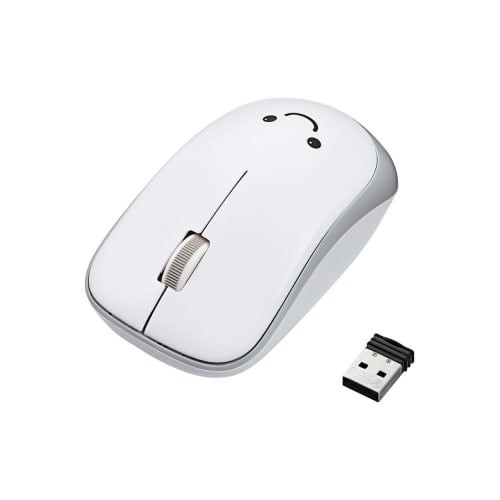 ELECOM Mouse Wireless (Receiver Included) M Size 3 Buttons IR Sensor Power Saving White M-IR07DRWH