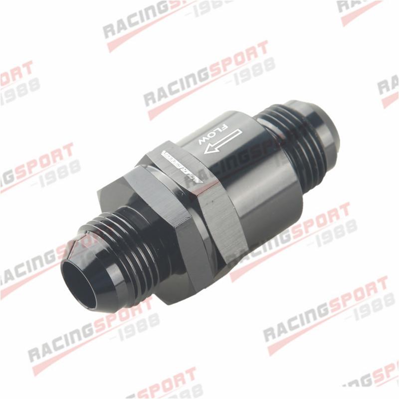 AN10 -10AN Aluminum Non Return One Way Check Valve Fuel EFI Fitting Black