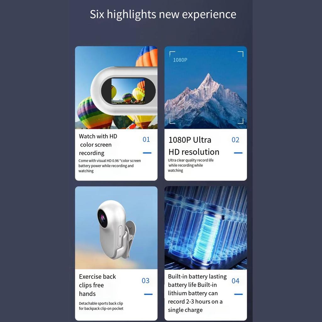 Action Anti Shaking Mini Camera 1080P FullHD Head Video Attraction DV Bike Helmet Mounted Camera Magnetic Sport Recorder